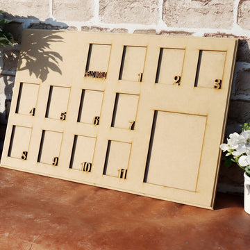 Baby Photo Frame  Handcarved Edges for One Year's Photo Collage